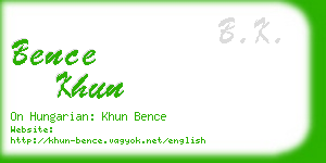 bence khun business card